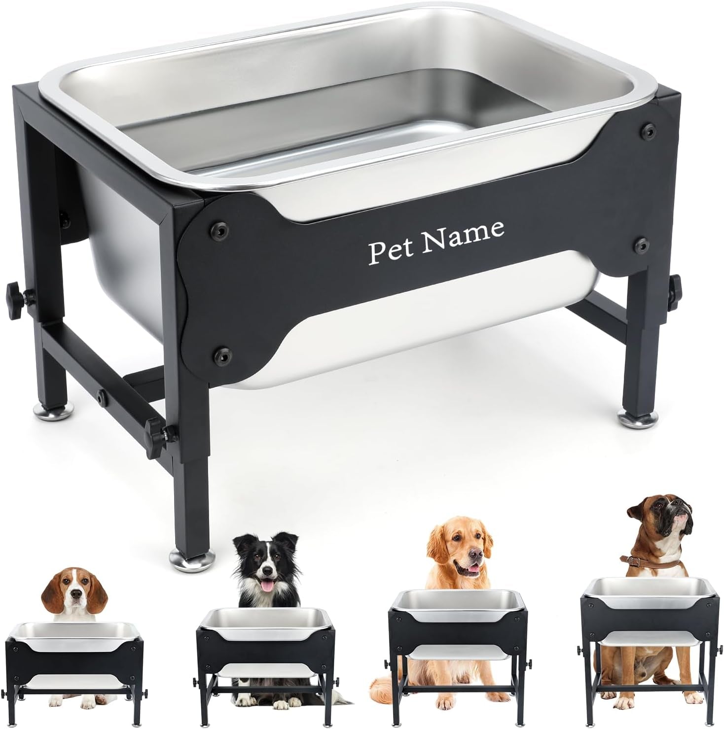 3-gallon-elevated-dog-water-bowl-raised-stand-for-large-dogs-4-adjustable-heights-9-65-15-16-in-stand-3-gallon-bowl-14-x-10-6-x-5-9-in-size-indoor-outdoor-use-easy-to-clean