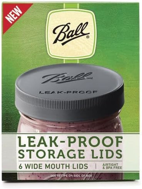 Leak-Proof Plastic Lids for Glass Mason Jars, Used for Canning, Pickling, Juice, Jam, Jelly (Wide, 6 Count (Pack of 2))2
