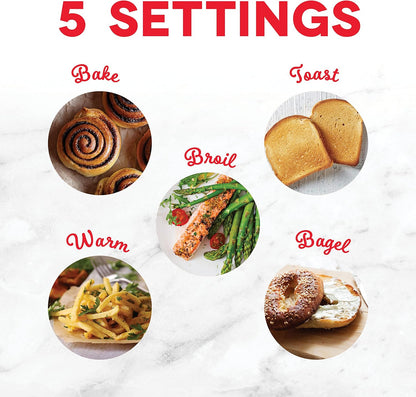 Express Toaster Oven - Space-Saving Countertop Design - Versatile Use with Adjustable Temperature Dial & Quick Heat-Up System - Dishwasher Safe Accessories - Bake, Broil & Toast - Black3