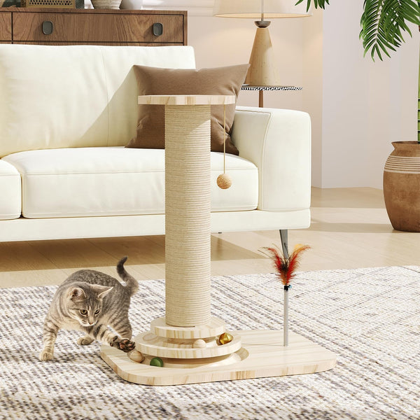 Cat Scratching Post, Small Scratching Post with Vertical Scratcher and Tracking Interactive Ball for Kittens7