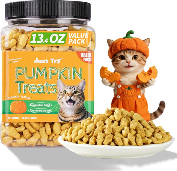 Just Try Cat Treats for Indoor Cats Hairball Control Natural Salmon Healthy Cat Grass Treats Kitten Snacks Training Biscuits Catnip for Cats Dental Care 13.4 OZ14