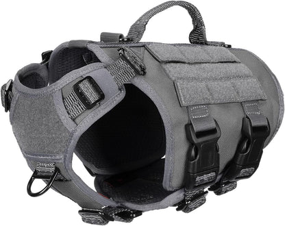 ICEFANG No Pull Tactical Dog Harness for Large Dogs,Adjustable Dog Vest | Control Handle,Molle Panel,Front Hook,3 Leash Clips,Soft Padded,For Walking Training,Pink,Large11
