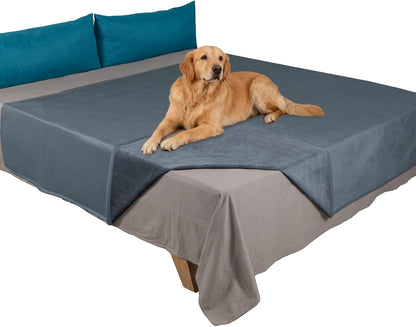 Ameritex Pet Bed Blanket Reversible 100% Waterproof Velvet Super Soft for Sofa and Bed (82X102 Inches, Cream+Sand)12