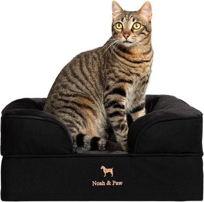 NOAH & PAW Large Dog Bed, 35X25X11 Inch, Orthopedic Dog Beds, Eggshell Memory Foam Infused with Cooling Gel, Inner Cover, Water Resistant, Machine Washable (Faux Leather)40