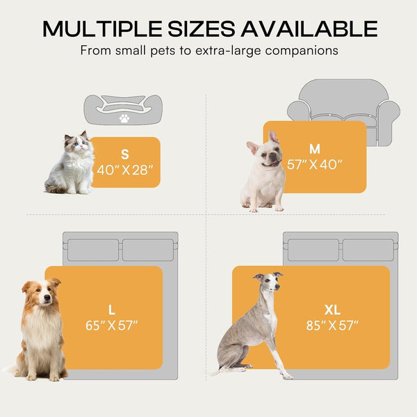 Luciphia Waterproof Dog Blanket for Large Dogs Ultra-Soft Calming Cut Pile Flannel Throw Durable & Warm Furniture Protection for Couch Bed Pet Human Blanket Machine Washable Soft White,Xl(85''X57'')6