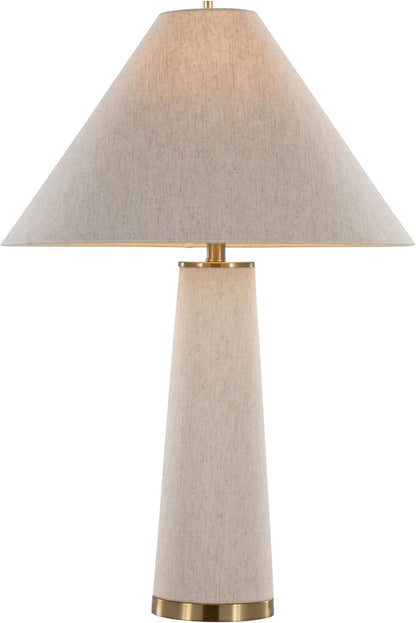 Kona 28" Metal Table Lamp, Desk Lamp, Bedside Lamps for Night Stands, Natural Linen Shade, Brass Base4