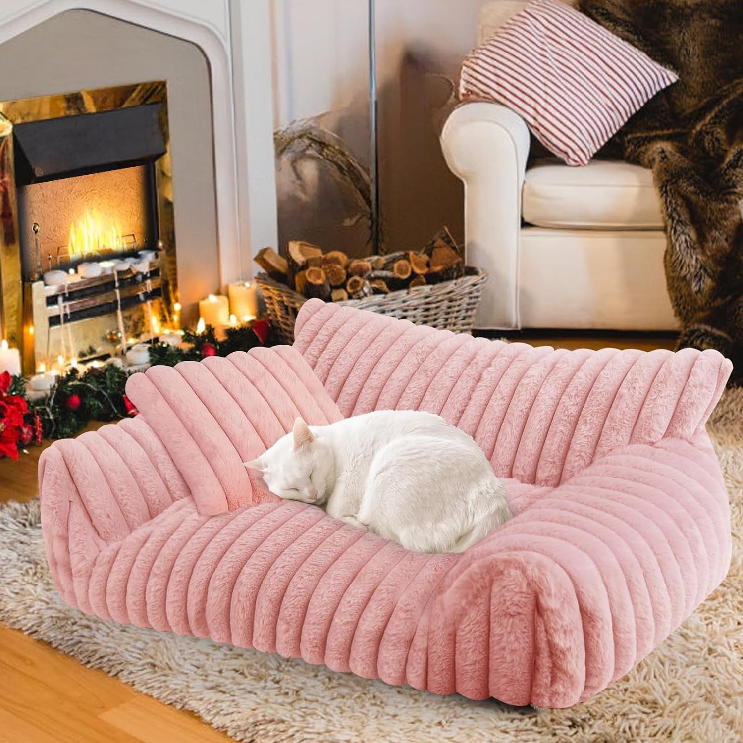 cute-cat-couch-bed-for-indoor-cats-dog-beds-for-small-dogs-couch-s-grey-dog-couch-bed-with-removable-washable-cover-cute-fluffy-pet-sofa-cat-couch-bed-washable-dog-bed-medium-large-size-dog