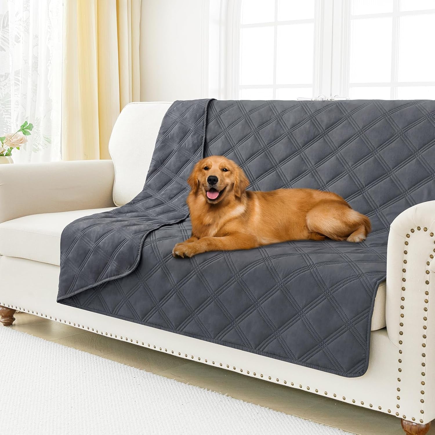 smiry-waterproof-dog-bed-cover-reversible-pet-blanket-for-sofa-couch-soft-washable-dog-blanket-leakproof-couch-cover-for-dogs-cats-furniture-protection-52x82-grey-dark-grey