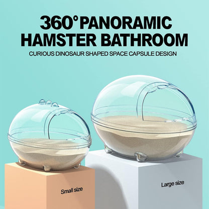 Lazyyzal Hamster Bathroom,Hamster Bathtub Box,Dust Bath for Hamster,Hamster Sand Bath Container,Hamster Bath,Hamster Bathing Bowl,Transparent Hamster Bathtub Toilet for Hamster Accessories (S)5