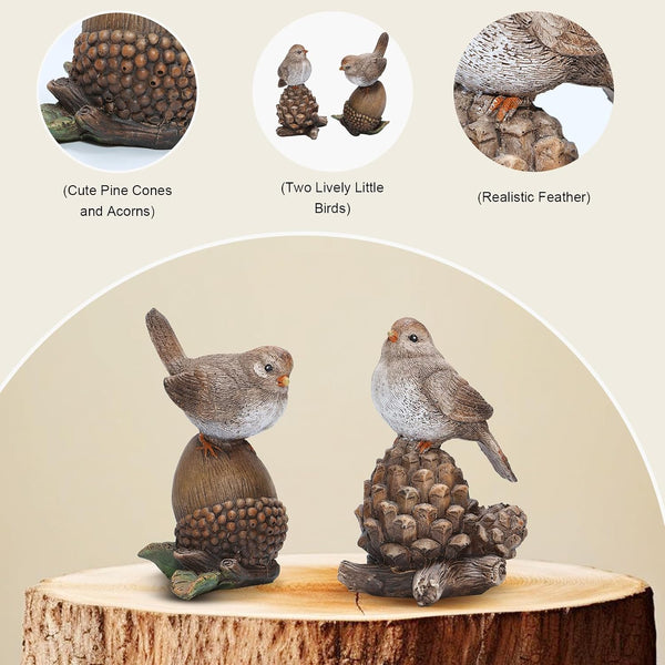 Bird Figurines for Home Decor Handcrafted Shelf & Table Birds Statue, Gift for Mom and Bird Lovers2