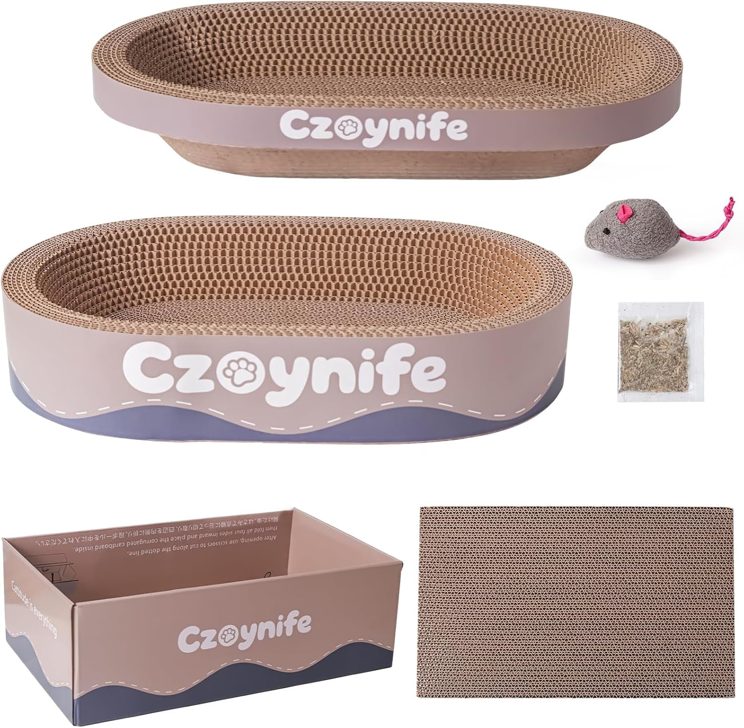 3pcs-cat-scratcher-cardboard-oval-cat-scratch-pad-bowl-nest-for-indoor-cats-round-cat-scratching-board-corrugated-lounge-cat-bed-furniture-protector-for-couch-coffee-15-7-10-in