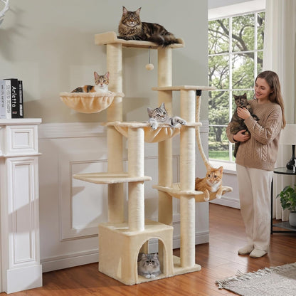 MUTTROS Mushroom Cat Tree Tower with Removable Scratcher, Large Hammock, Condo, Perch, 3 Sisal Posts – Multi-Level Cat Tree for Indoor Cats, Cute Cat Tower for Small Space Homes31