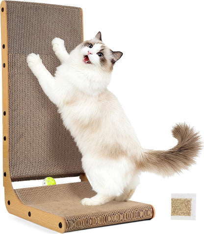 Patiencet Cat Scratch Pad with Box, 4 Pack Cardboard Cat Scratcher Lounge Bed for Indoor Cats, Reversible Corrugated Scratching Board Refill with Catnip14