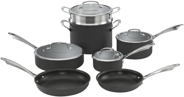 Anodized 11-Piece Cookware Set Dishwasher-Safe-Hard, Black1