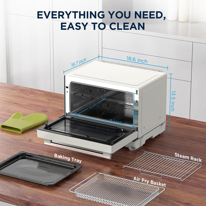 Midea 4-In-1 Micro Steam Oven, App Control, 0.9 Cu.Ft for Rv/Small Kitchen | 23L Inverter Microwave + Steam + Air Fryer + Convection, 32 Presets, Space-Saving True 3D Graphene Heating Touchscreen 20267