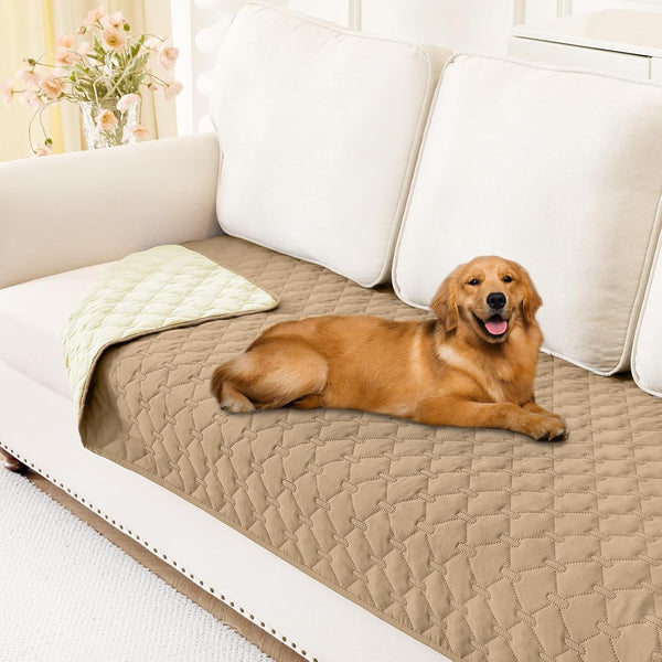 Smiry Waterproof Dog Bed Cover, Reversible Pet Blanket for Sofa Couch | Soft Washable Dog Blanket, Leakproof Couch Cover for Dogs Cats & Furniture Protection, 52X82, Grey/Dark Grey91
