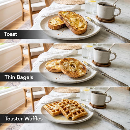 Electric 2 Slice Toaster Machine 6-Shade Setting, Black TP2210B | Compact Design and Removable Crumb Tray, 700W Power Perfect for Toasting Bread, Thin Bagels and Waffles8