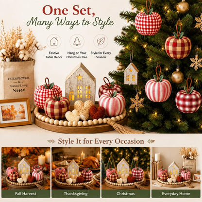 Cozy Decor Set for Home, Fall Decor with LED House & Woven Basket | Ready-To-Style Decor Set Cozy & Warm7