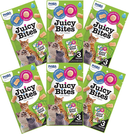 INABA Juicy Bites Chewy Cat Treats, Scallop Crab Flavor, 18Ct | Immune Support, Antioxidant Support, 71% Moisture, 15 Calories, Training Treat, 18 X 0.4 Oz Pouches8