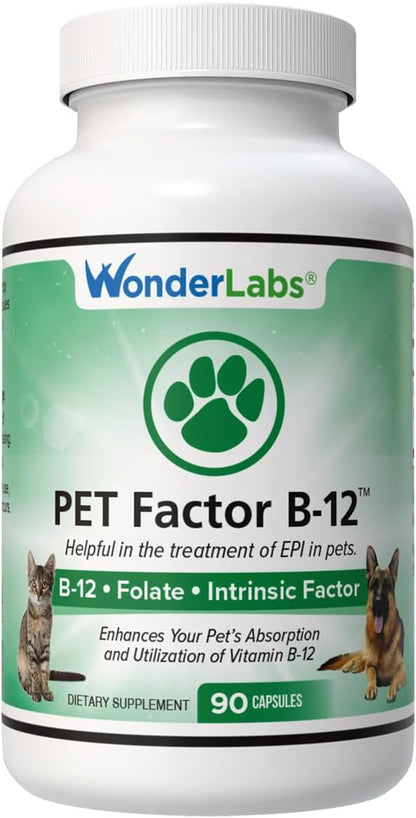 Pet Factor B-12 | Vitamin B-12 in Methylcobalamin Form | Popular in Treatment of EPI in Dogs 180 Capsules1