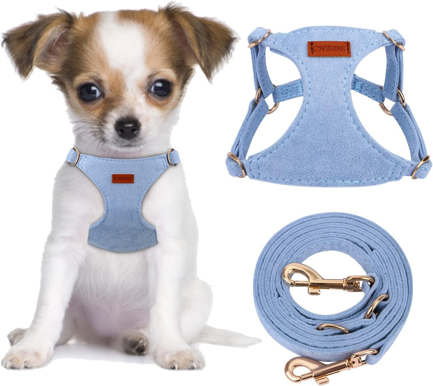 chede-no-pull-puppy-harness-and-multifunction-dog-leash-set-8-colors-soft-adjustable-no-choke-escape-proof-cute-lightweight-pet-vest-harness-for-small-and-medium-dog