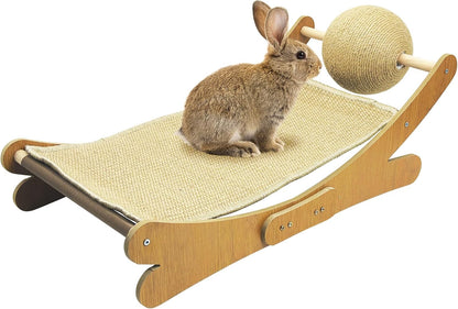Fhiny Rabbit Scratch Toy, Natural Sisal Rabbit Scratching Ball with Cardboard Pad 2-In-1 Bunny Claw Scratcher Interactive Toys Nail Scratching Post for Indoor Pets Kittens Ferrets Small Animals9