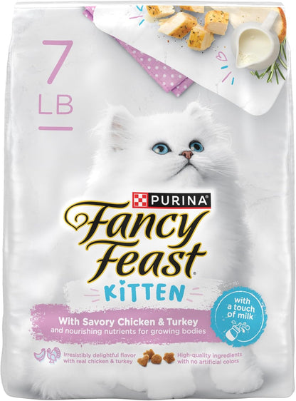 Purina Fancy Feast Kitten with Savory Chicken and Turkey Kitten Dry Food - 7 Lb. Bag1