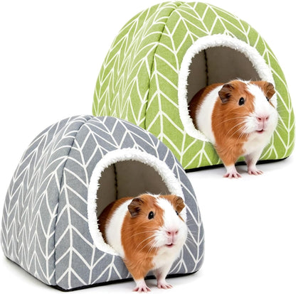 Guinea Pig Hideout Bed, Dwarf Rabbit House Cave | Cozy Hide-Out Cage Accessories for Little Bunny, Hedgehog, Ferret, Chinchilla & Other Small Animals, Grey11