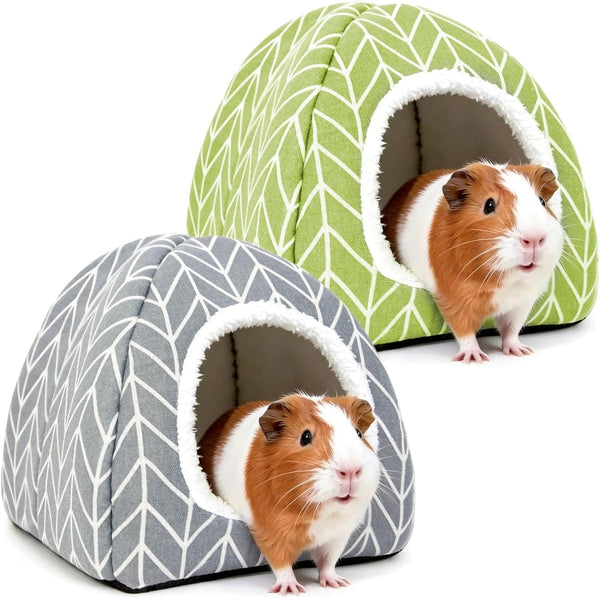 Guinea Pig Hideout Bed, Dwarf Rabbit House Cave | Cozy Hide-Out Cage Accessories for Little Bunny, Hedgehog, Ferret, Chinchilla & Other Small Animals, Grey11