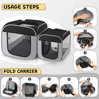 Tailtastic Large Cat Playpen with Separate Areas,Outdoo&Indoor Cat Enclosures,Portable Pet Playpen for Indoor Cats,Puppy and Small Animals, Dog Playpen with Carrybag. | Ideal for Multi-Pet Households, Works as Birthing & Nursing Den, Pet-Safe Soft Material, Prevents Escape & Furniture Damage6