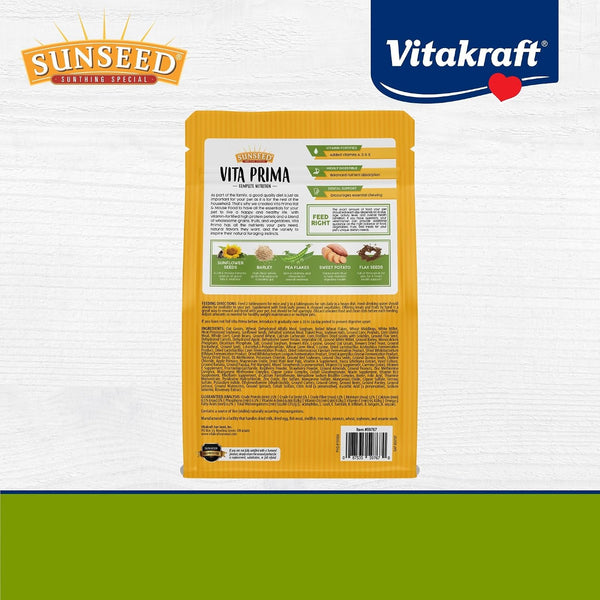Sunseed Vita Prima Rat and Mouse Food 2Lb. Resealable Bag - Supports Instinctive Foraging - Blended with Grains Added Vitamins and Minerals Ingredients - No Artificial Colors Flavors or Preservatives7