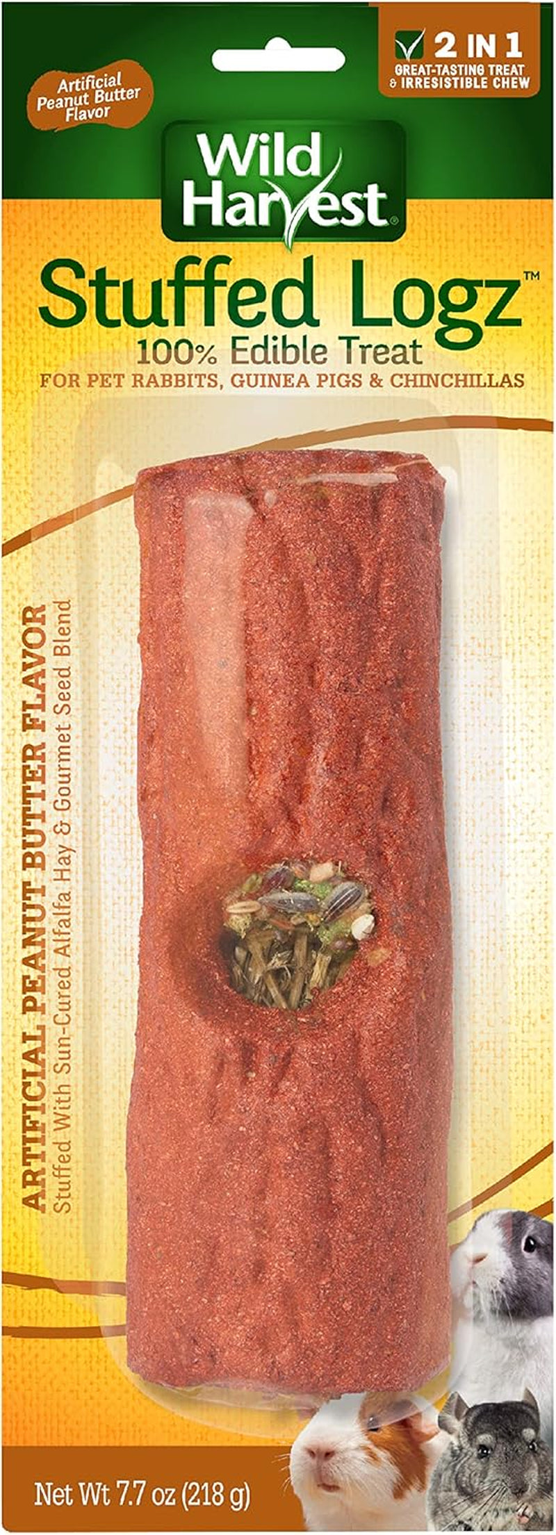 wild-harvest-stuffed-logz-1-count-edible-treat-for-rabbits-guinea-pigs-and-chinchillas-artificial-peanut-butter-flavor