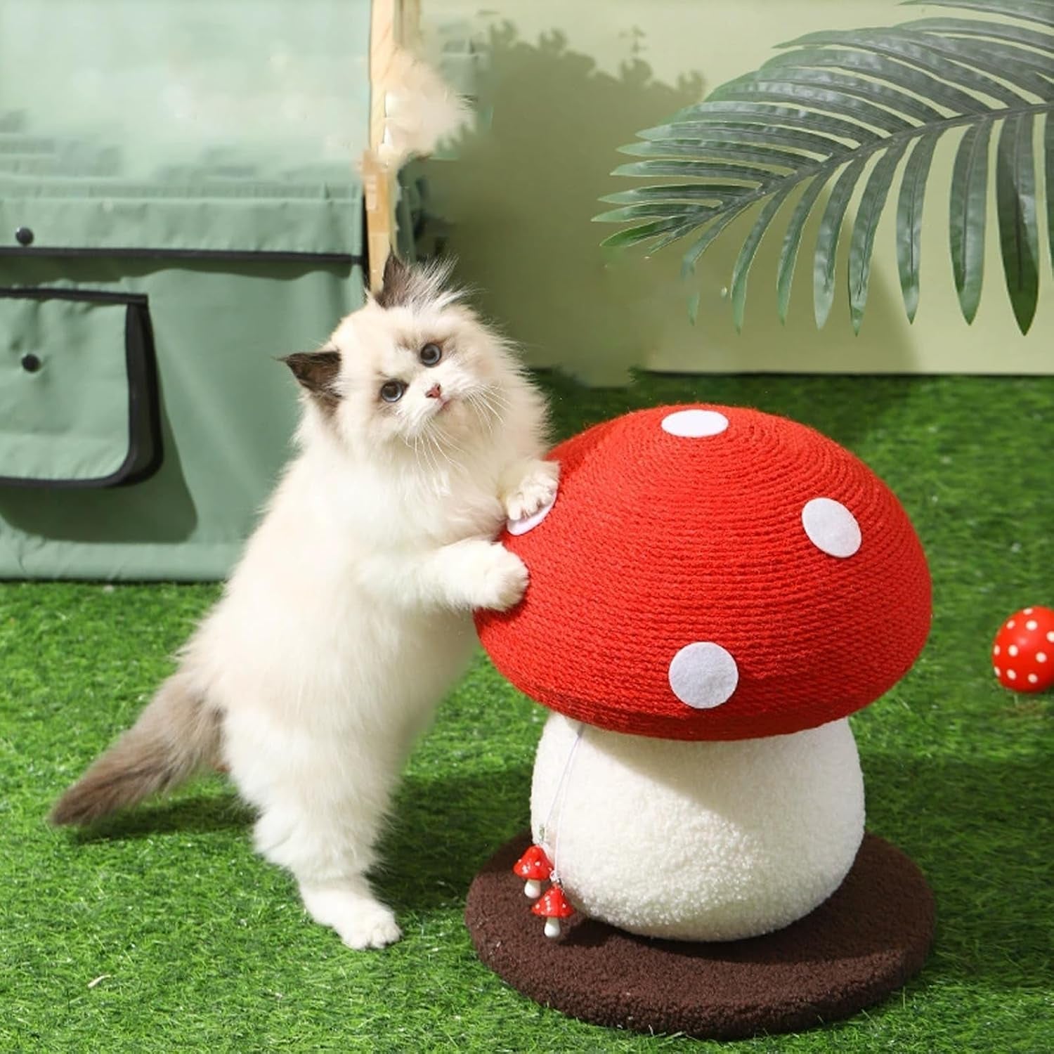 mushroom-cat-scratcher-sisal-cat-scratching-post-cute-red-mushroom-design-13-39-h-x-11-02-w-natural-sisal-rope-soft-plush-interactive-hanging-toy-for-indoor-cats