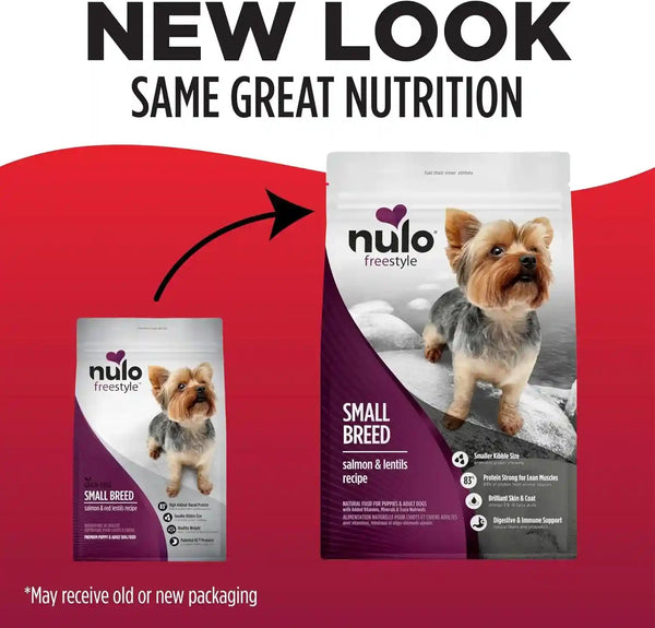 Nulo Freestyle Small Breed Dog Food Dry - Salmon & Lentils, Puppy & Adult Grain Free Dog Food, Natural, High Protein, Smaller Sized Kibble with BC30 Probiotic for Healthy Digestion Support, 6Lb Bag2