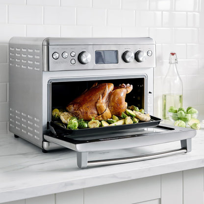 13-In-1 Elite Countertop Convection Oven and Air Fryer, PFOA and Pfas-Free Ceramic Tray and Pizza Pan, Adjustable Racks, Multifunction Presets, Toaster, Bake Broil Roast, Stainless Steel3