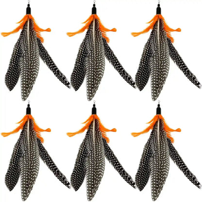 Cat Feather Toys Refill, 16 Pieces Cat Wand Replacement Feathers Toy for Indoor Cats7