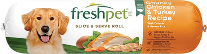 Freshpet Fresh Dog Food, Slice & Serve Roll, Chunky Chicken & Turkey Recipe, 1.5 Lb2