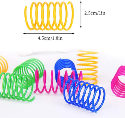 ISMARTEN Cat Spring Toy (60 Pack), Cat Kittens Toys Plastic Coil Spiral Springs for Swatting, Biting, Hunting, and Active Healthy Play (Random Color)2
