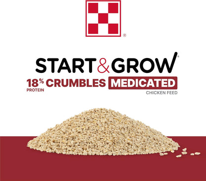 Purina Start & Grow | Nutritionally Complete Medicated Chick Feed Crumbles | 25 Pound (25 Lb.) Bag4