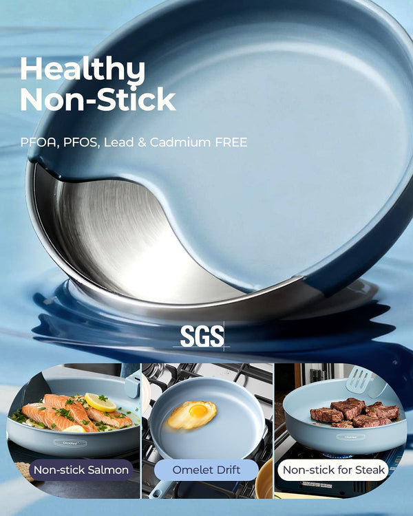 12-Piece Detachable Handle Pots and Pans Set, Ceramic Nonstick | Stackable Saves 70% Space, Induction Compatible, Oven Safe, PTFE Free, Includes Storage Bag and Pads, Ideal for Rv Camping5