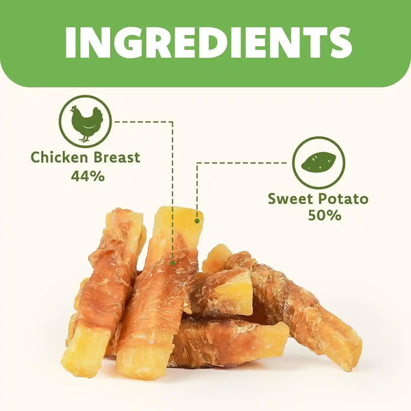 MON2SUN Dog Treats, Rawhide-Free Chicken Wrapped Sweet Potato, 25 Oz | Rawhide-Free, Soft & Chewy, Great for Training, No Artificial Colors, for All Breeds4