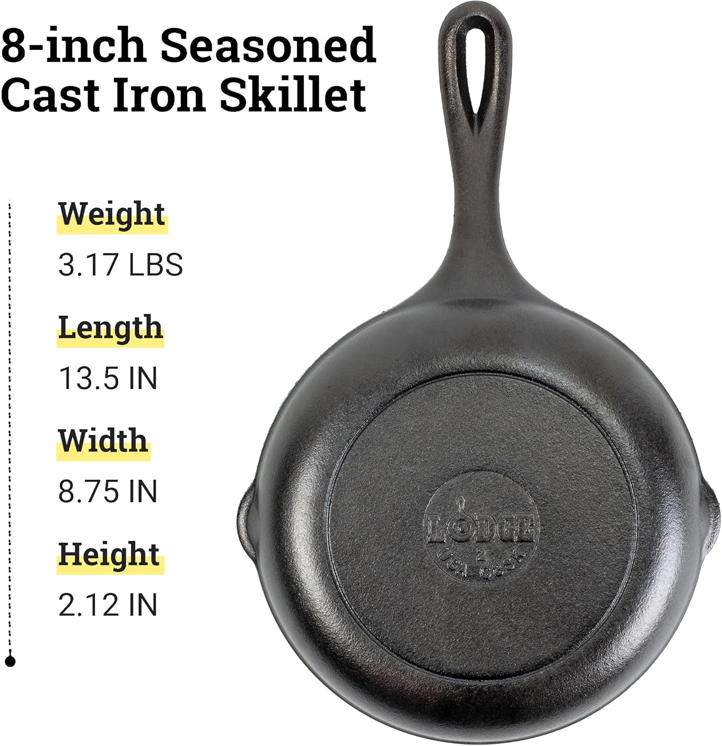 8-cast-iron-skillet-chef-collection-perfect-sear-ergonomic-handles-superior-heat-retention-cast-iron-cookware-skillet
