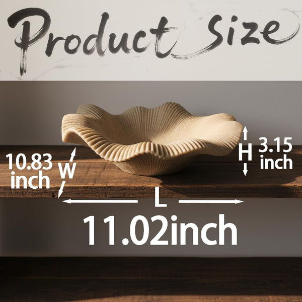 Large Decorative Bowl Decor, Decorative Bowls for Modern Home Decor,Stylish Key Bowl for Entry Table,Decorative Fruit Bowls for Kitchen Counter (11" Beige)3