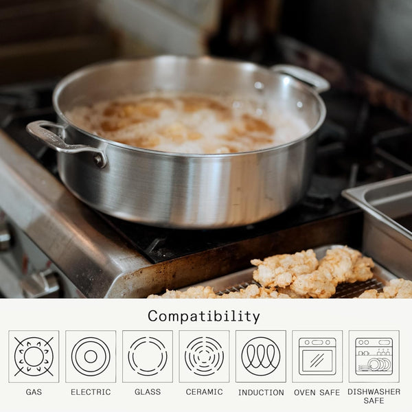 Made in Cookware - 10 Quart Stainless Steel Rondeau Pot W/Lid - 5 Ply Stainless Clad - Professional Cookware - Crafted in Italy - Induction Compatible4
