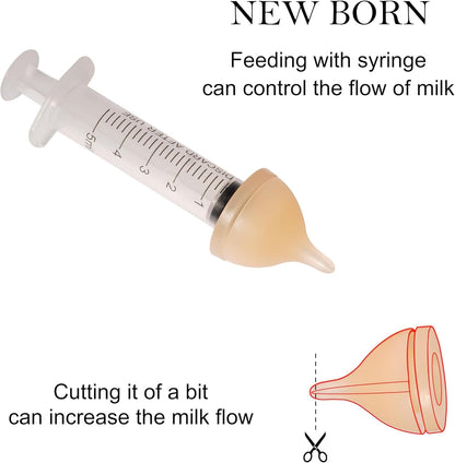 Doggiema Kittens Feeder Bottle,Silicone Feeding Nipple and Syringes | Angled Bottle Suitable for Kitten Feeding,Bottle Ventilation System,Three Types of Nipple Can Cover Kitten'S Different Ages5