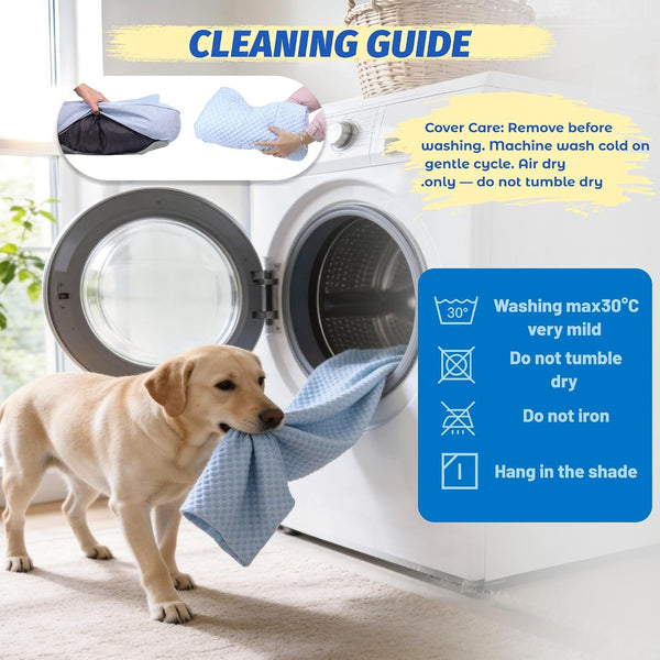 WATANIYA PET Cooling Dog Bed, Washable Cooling Mat for Large Dogs with Removable Cover, Self Cooling Couch Cover for Dog, Non-Slip Dog Couch Bed, 41X37 Inch, Blue7