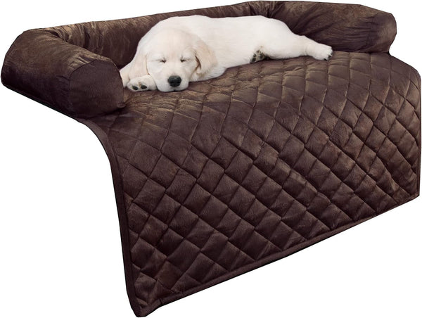 Couch Cover for Dogs - 35X35 Pet Furniture Protector with Memory Foam Neck Bolster, Quilted Fabric, and Water-Resistant Base Layer by PETMAKER (Gray)8