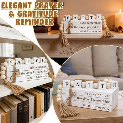 Farmhouse White Fake Decorative Books Wooden Box for Home Office Decor - Religion Christian Faith Aesthetic for Living Room, Console Table, Bookshelf, Tv Stand, Entryway7
