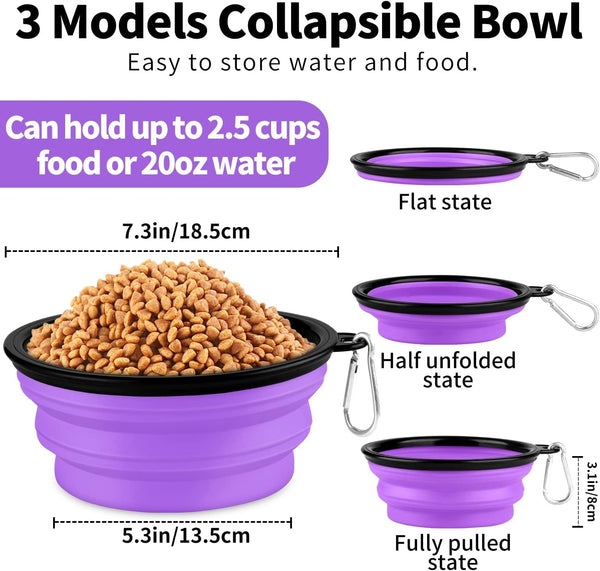Collapsible Dog Bowls-2 Pack Large Size for Large/Medium Dogs, Pet Travel Water Bowl, Dogs Cat Portable Water Bowl, Dog Pet Feeding Watering Dish Outdoor Hiking Parking Traveling with 2 Carabiners4