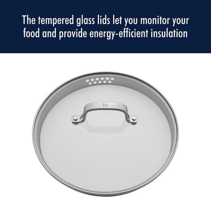 Henckels Clad H3 10-Pc Stainless Steel Cookware Set, Oven Safe up to 500°F | Dishwasher Safe, Tri-Ply Clad Construction. Induction Compatible Designed for All Cooktops.7